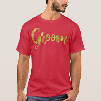 Mens Bachelor PartyHandwritten Groom Script  T-Shirt