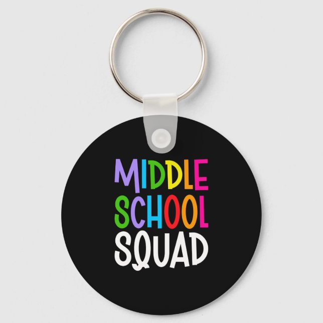 Mens back to school middle school squad team key ring (Front)