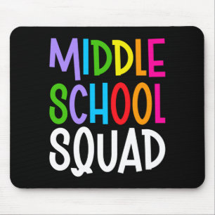 Mens back to school middle school squad team mouse mat