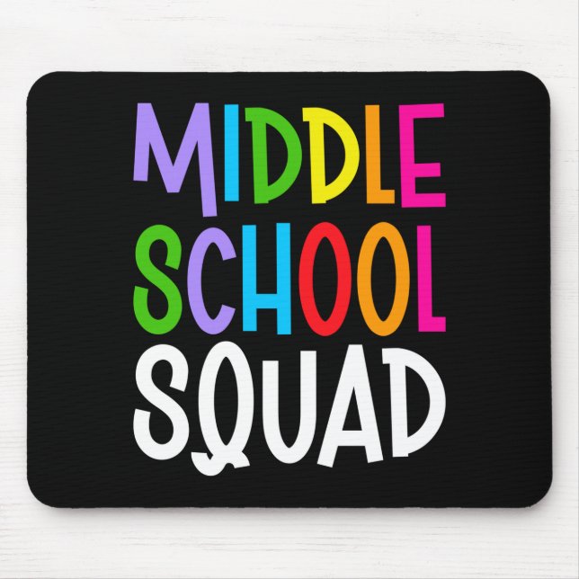 Mens back to school middle school squad team mouse mat (Front)