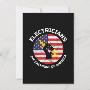 Mens Backbone Of America Electrician  Electrical Card