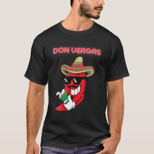 Mens Badass Red Hot Chilli Pepper Don Vergas T Shi T-Shirt