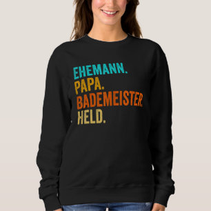 Mens Bademeister Papa Hero Swimming Lifeguard Sweatshirt