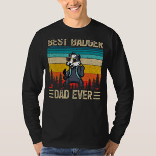 Mens Badger Vintage Best Badger Dad Ever Father's T-Shirt