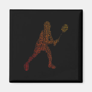 Mens Badminton Player, Womens Squash Shuttle Magnet