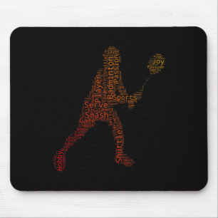 Mens Badminton Player, Womens Squash Shuttle Mouse Mat