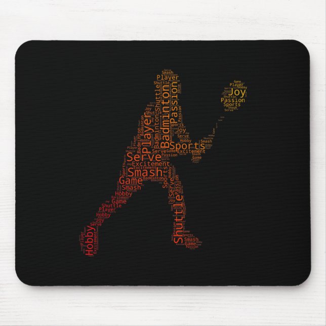 Mens Badminton Player, Womens Squash Shuttle  Mouse Mat (Front)