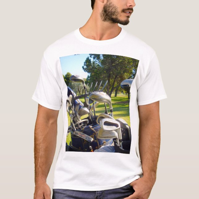 Mens Bag Of Golf Clubs T-shirt, T-Shirt (Front)
