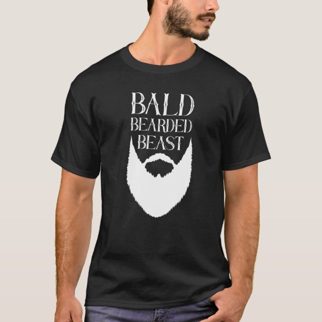 Mens Bald Bearded Beast   For Men With Baldness Bu T-Shirt (Front)