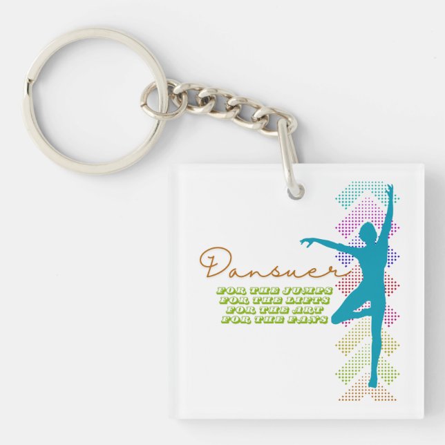 Mens Ballet Dansuer Boys Ballet Dancer Key Ring (Front)