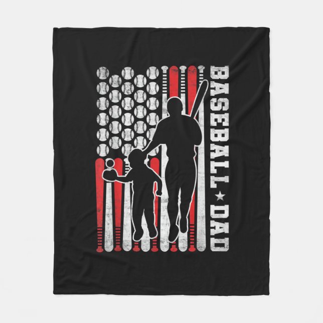 Mens Baseball Dad Shirt Coach Batter Pitcher Baseb Fleece Blanket (Front)