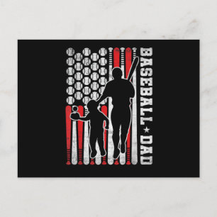 Mens Baseball Dad Shirt Coach Batter Pitcher Baseb Postcard