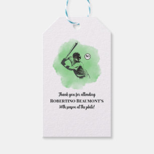 Men's Baseball Hitting 50th Birthday Gift Tags