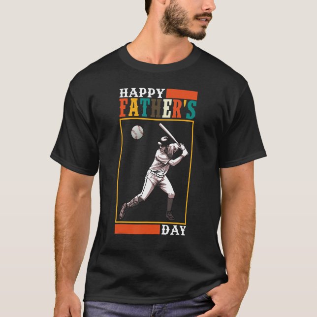 Mens Baseball Player Happy Father s Day T-Shirt (Front)