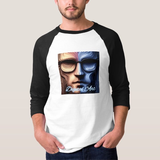 Men's Basic 3/4 Sleeve Raglan T-Shirt (Front)