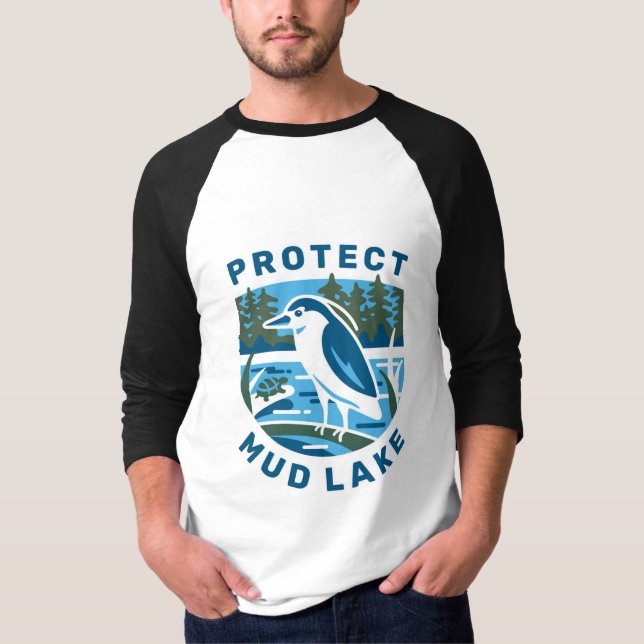 Men's Basic 3/4 Sleeve Raglan T-Shirt blue logo (Front)
