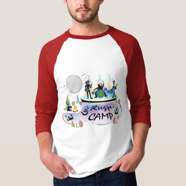Men's Basic 3/4 Sleeve Raglan T-Shirt Red RushCamp (Front)