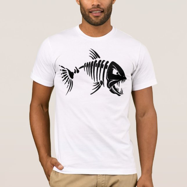 Men's Basic Bella Canvas T-Shirt/Fish Skeleton T-Shirt (Front)