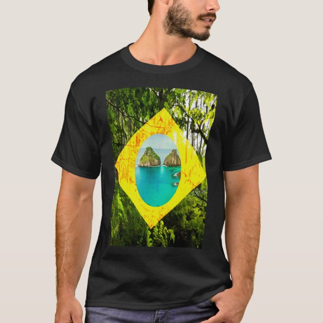 Men's Basic Dark T-Shirt BRAZIL (Front)