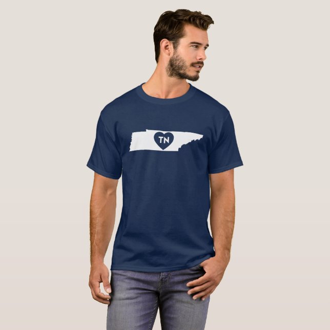 Men's Basic Dark T-Shirt I Love Tennessee State (Front Full)