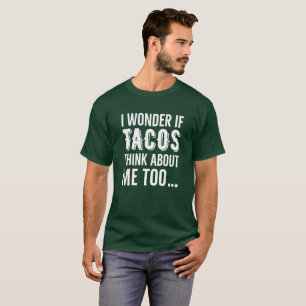 Men's Basic Dark T-Shirt Wonder Tacos Thinking