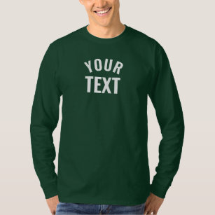 Mens Basic Long Sleeve Deep Forest Green Template T-Shirt