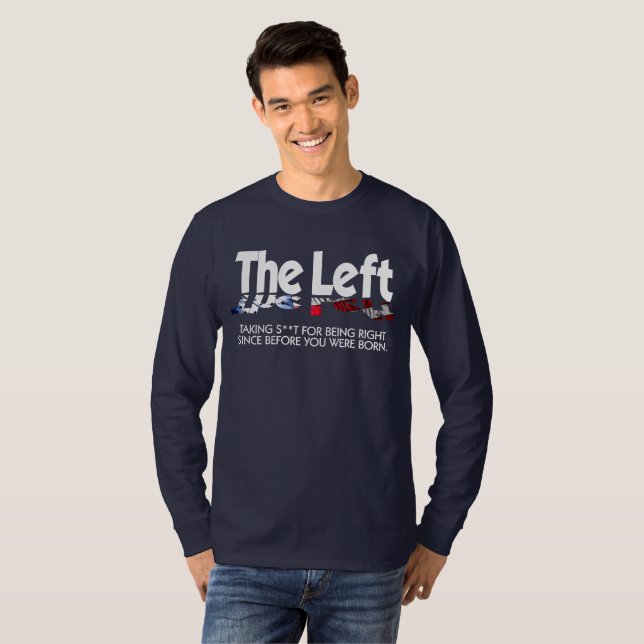 Men's Basic Long Sleeve Tee - The Left, Defined... (Front Full)
