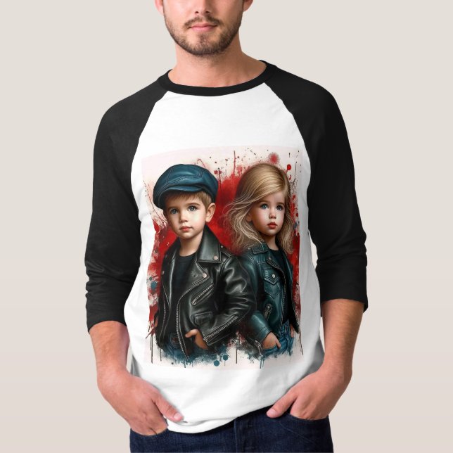 "Men's Basic Sleeve Raglan T-Shirt - Romantic Love (Front)