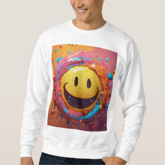 Men's Basic Sweatshirt with Dripping Typography Ar