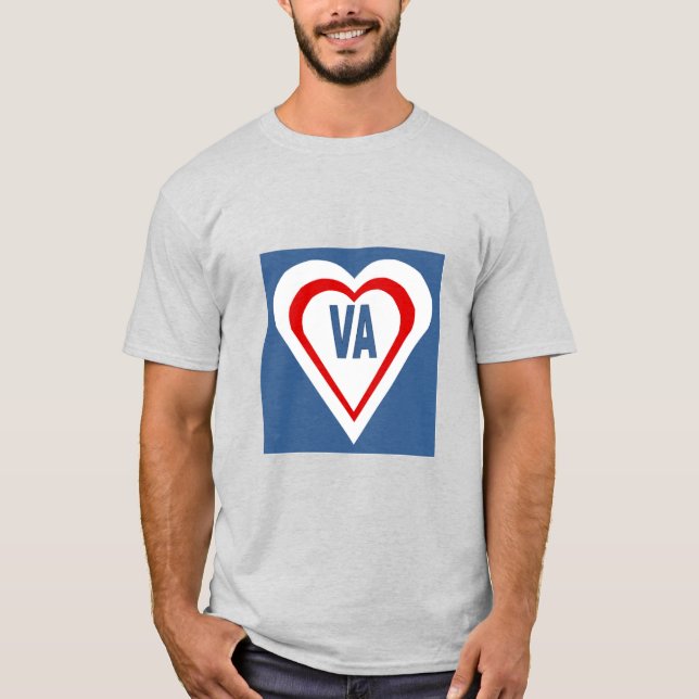 Men's Basic T-Shirt ash  LOVE  VIRGINIA (Front)