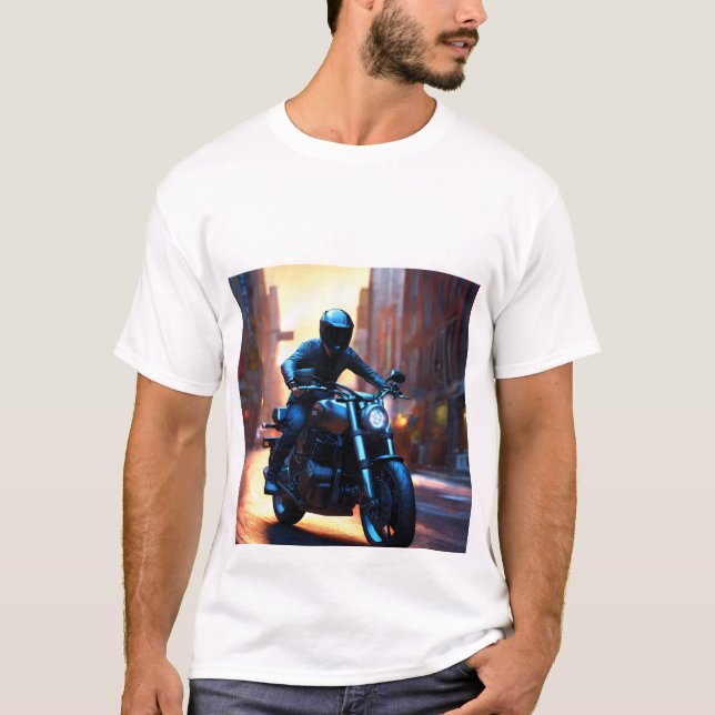 Men's Basic T-Shirt Printed Motorcycle (Front)