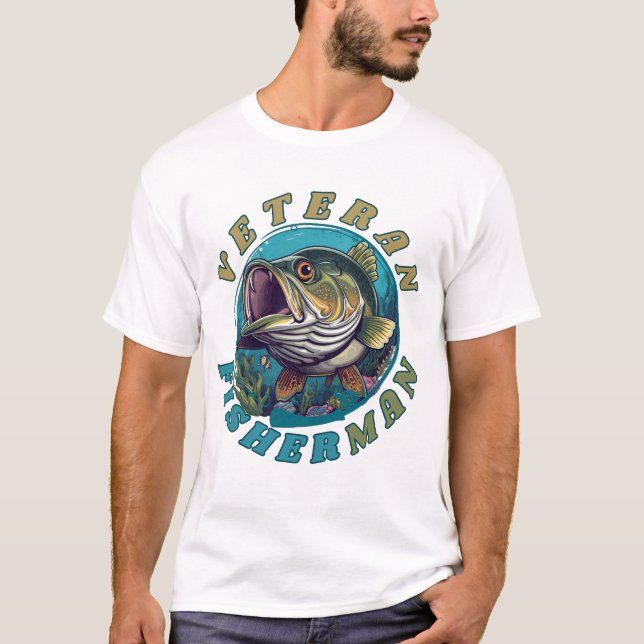 Men's Basic T-Shirt veteran fisherman (Front)