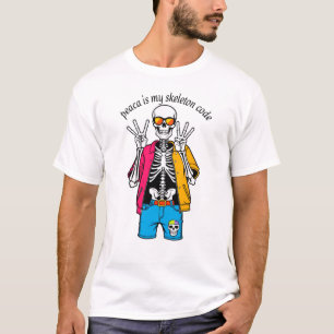 Men's Basic T-ShirtPastel Skeleton T-Shirt   Peace