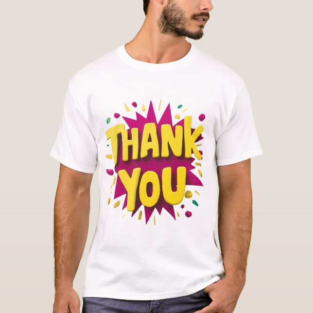 men's basic thank you T-Shirt (Front)