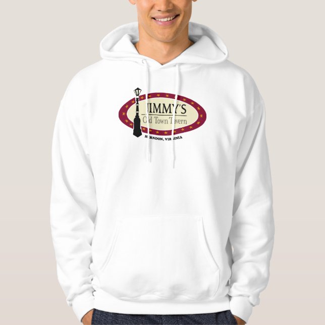 Men's Basic White Hooded Sweatshirt JOTT Logo (Front)