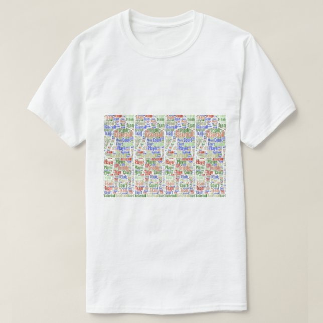 Mens Basketball Player Graphic Sports Multi-Colour T-Shirt (Design Front)