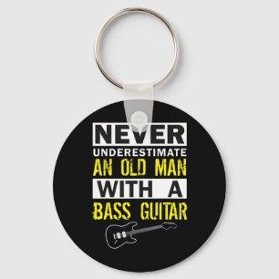 Mens Bass Player Musician Gift Father Grandfather  Key Ring