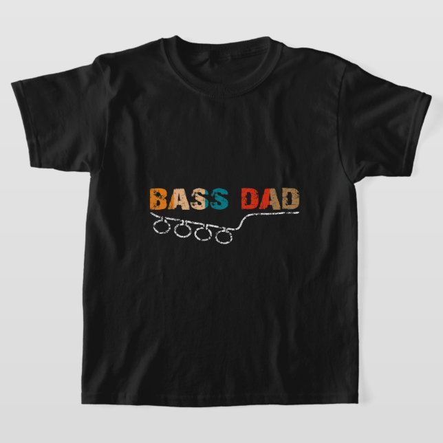 Mens Bassdad Dad plays bass bass guitar double bas T-Shirt (Laydown)