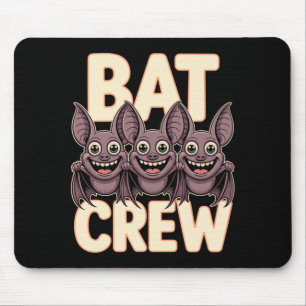 Mens bat crew funny cartoon flying night creature mouse mat