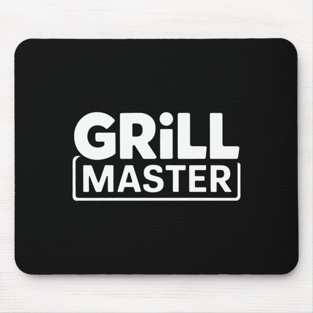 Mens bbq grill master backyard barbecue smoke king mouse mat (Front)