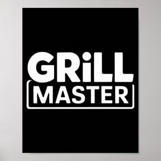 Mens bbq grill master backyard barbecue smoke king poster
