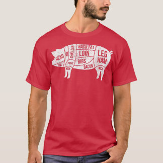 Mens BBQ s Pig Cuts Barbecue and Grilling T-Shirt