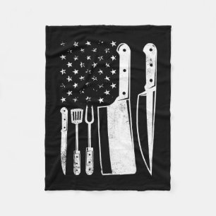 Mens bbq usa flag patriotic fourth of july master fleece blanket