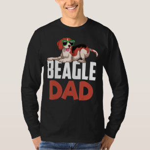 Mens Beagle Dad Dog Owner Pet Daddy Dog Sunglasse T-Shirt