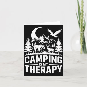 Men's bear camping is my therapy performance  card