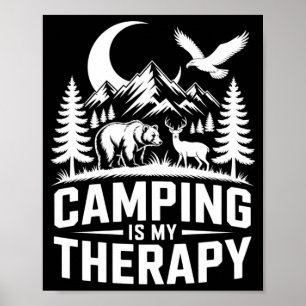 Men's bear camping is my therapy performance poster