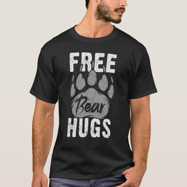 Mens Bear Community Free Bear Hugs Bear Paw Gay Be T-Shirt (Front)