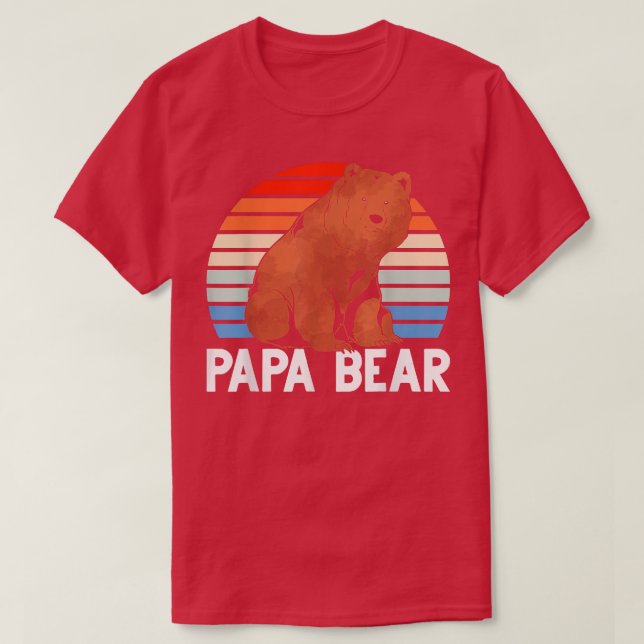 Mens Bear Family Dad Daddy Papa Animal Retro Papa  T-Shirt (Design Front)