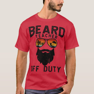 Mens Beard eacher Off Duty Sunglasses Beach Sunset T-Shirt