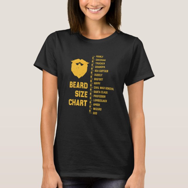 Mens  Beard Growth Chart Beard Measuring Tool Bear T-Shirt (Front)
